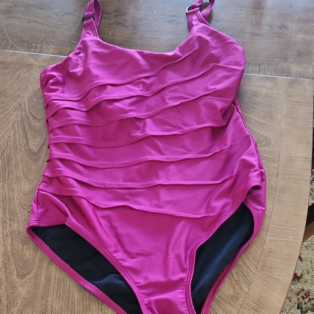 DKNY Fuchsia One Piece Swimsuit